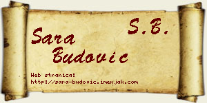 Sara Budović vizit kartica